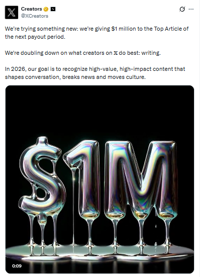 X Creator Revenue Sharing Doubled in 2026 - Year of the Creator